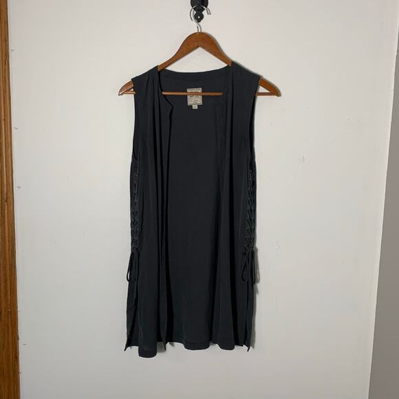 Womens Go by Go Silk Sleeveless Cardigan, 100% Silk, Gray, Size S, EUC! - Picture 1 of 3
